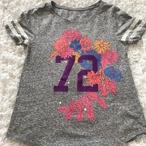 Gap kids Gray tee short sleeve  floral graphic t-shirt size XXL Kids